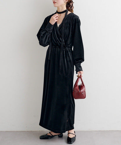 【2尺碼可選】B 天鵝絨2WAY連衣裙