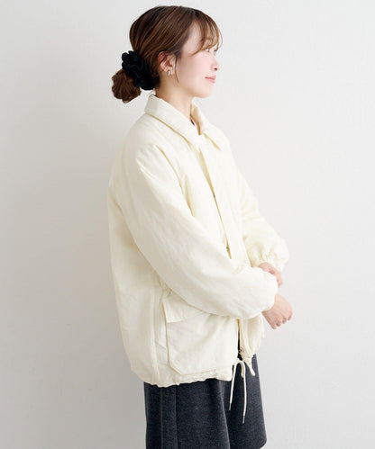 B 高腰抽褶尼龍大衣