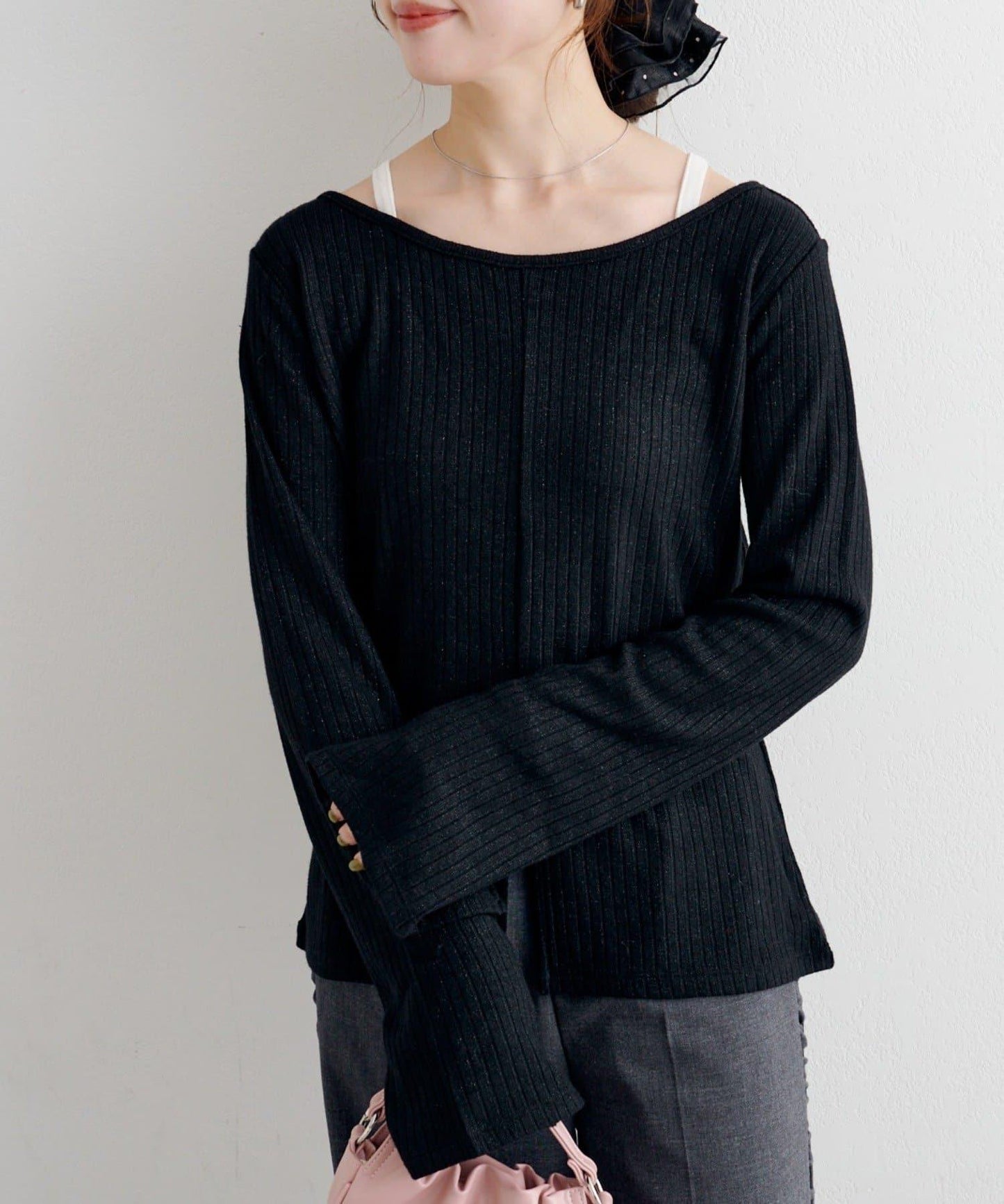 B 金銀絲羅紋開叉上衣