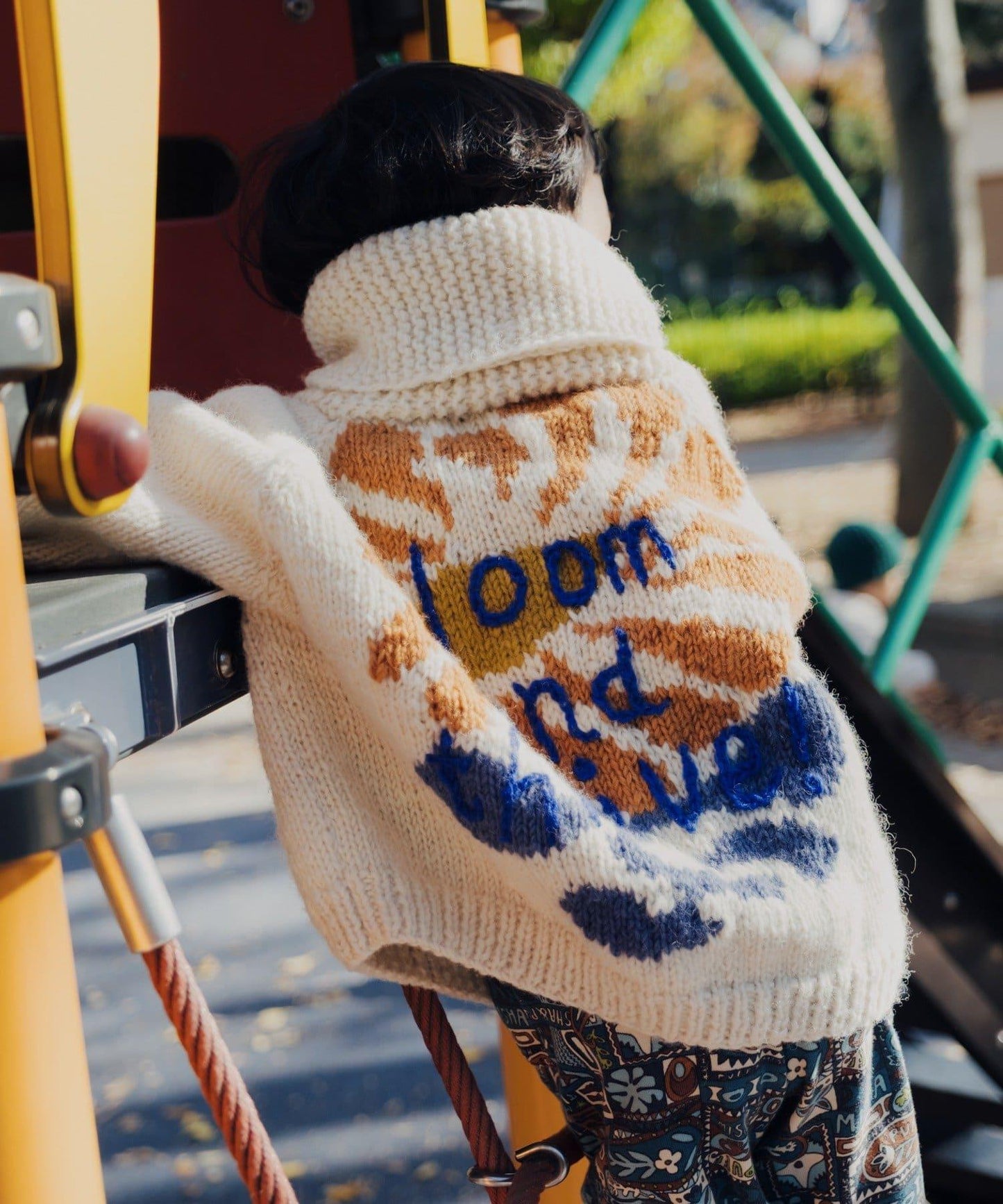 【S.L尺碼可選】花卉圖案手工針織兒童款