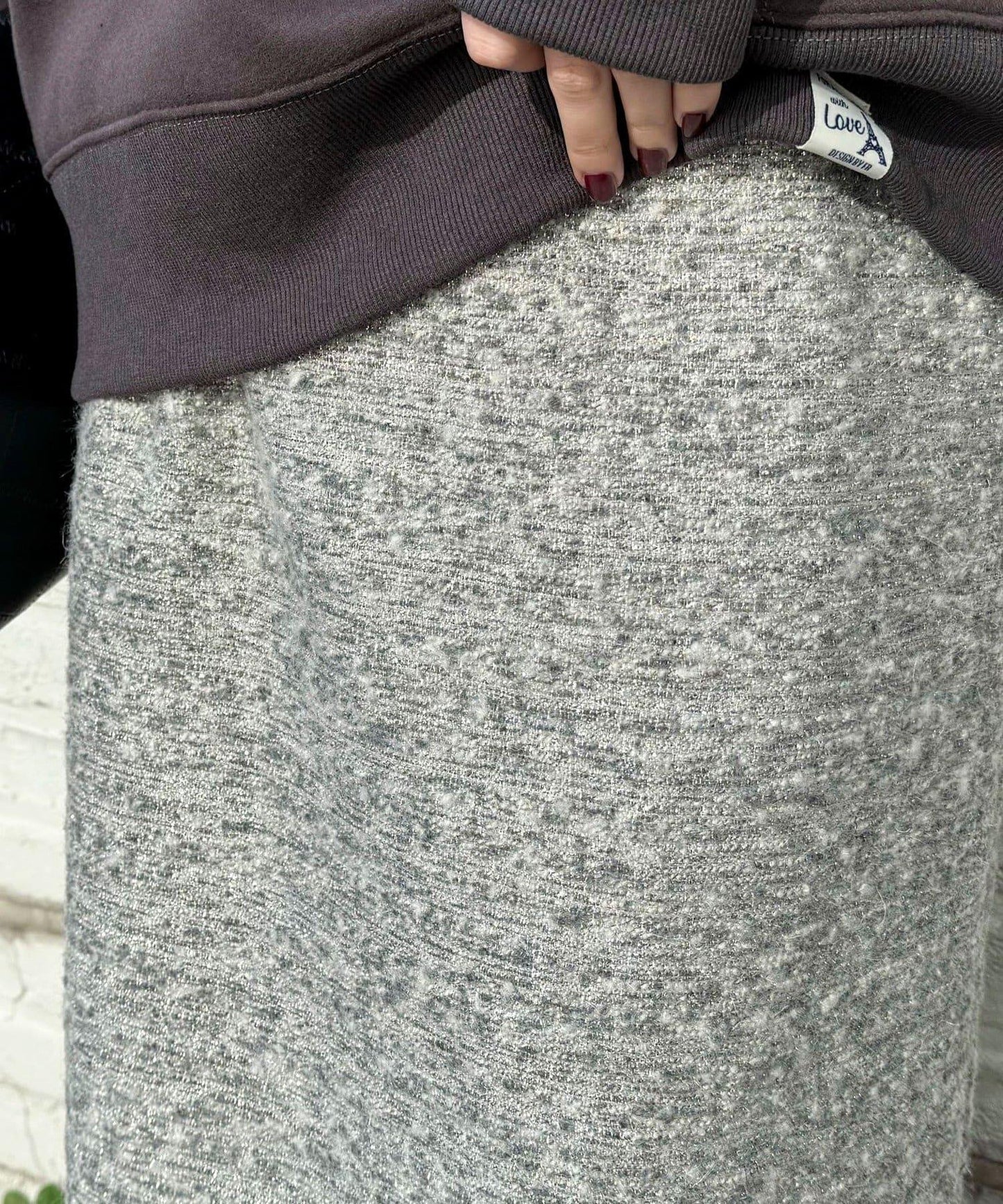 亮片粗花呢半身裙