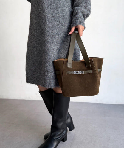 附化妝包金屬扣水桶托特包