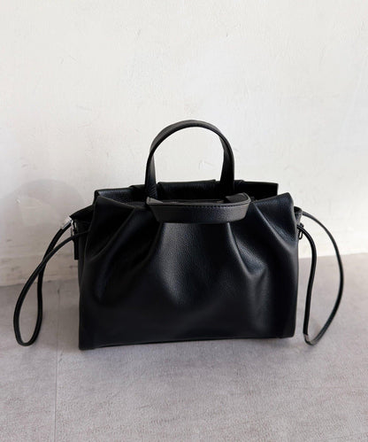 仿皮褶皺單肩包