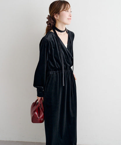 【2尺碼可選】B 天鵝絨2WAY連衣裙