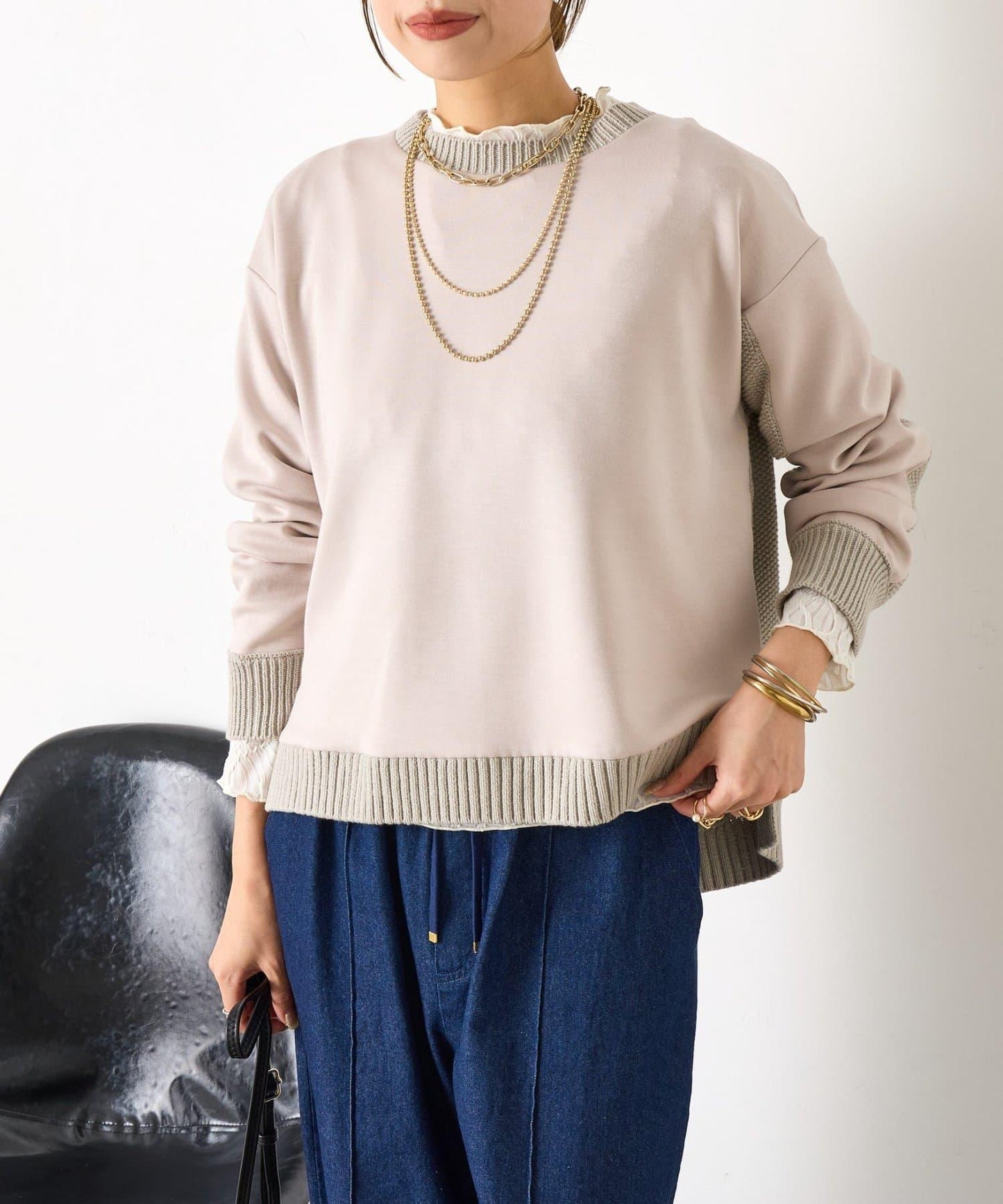 麻花針織套頭衫