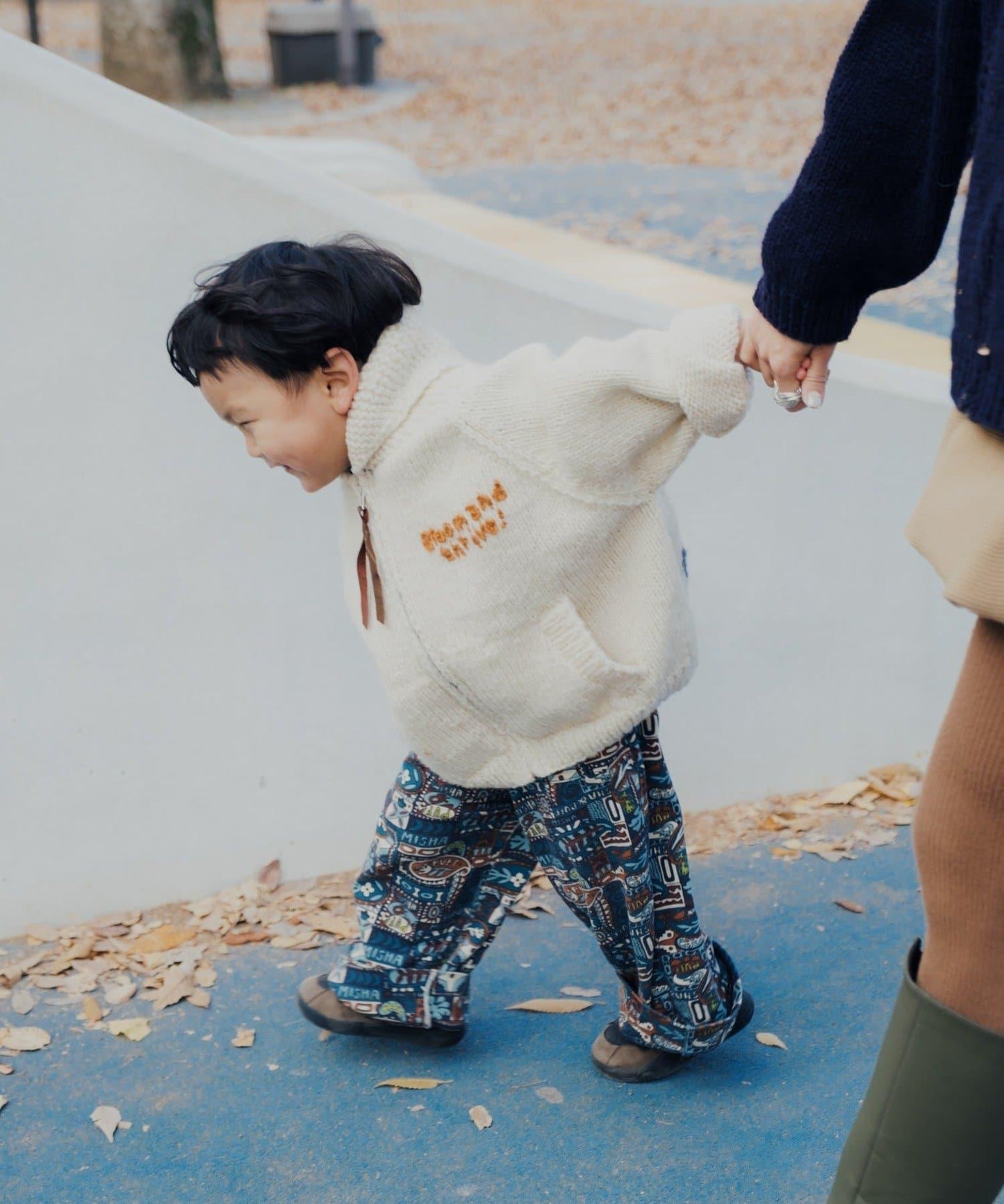 【S.L尺碼可選】花卉圖案手工針織兒童款