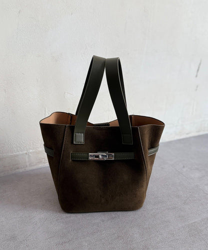 附化妝包金屬扣水桶托特包