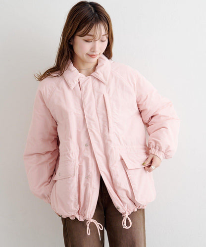 B 高腰抽褶尼龍大衣