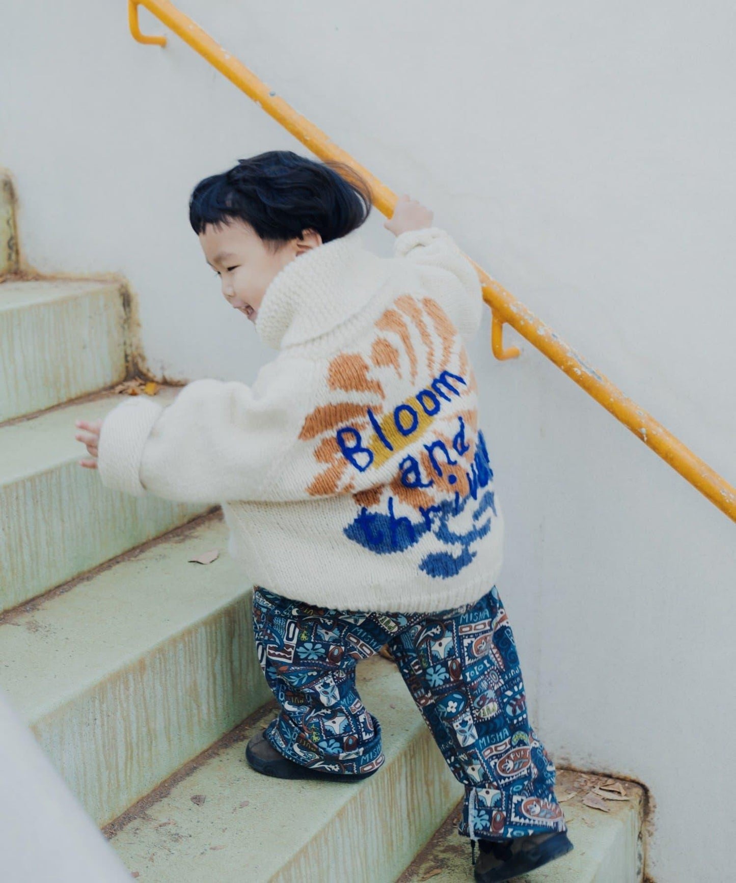 【S.L尺碼可選】花卉圖案手工針織兒童款