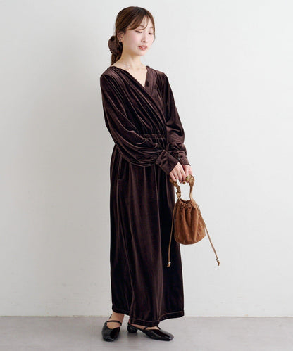 【2尺碼可選】B 天鵝絨2WAY連衣裙