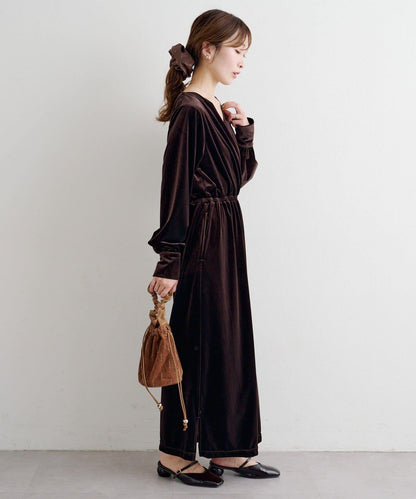 【2尺碼可選】B 天鵝絨2WAY連衣裙