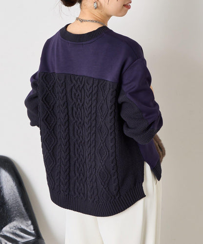 麻花針織套頭衫