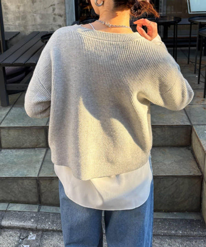 單排金色紐扣開衫