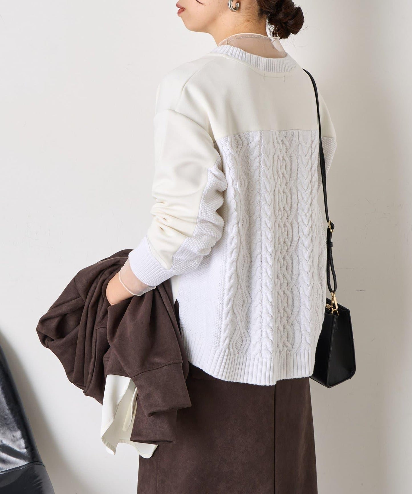 麻花針織套頭衫