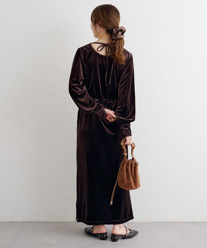 【2尺碼可選】B 天鵝絨2WAY連衣裙