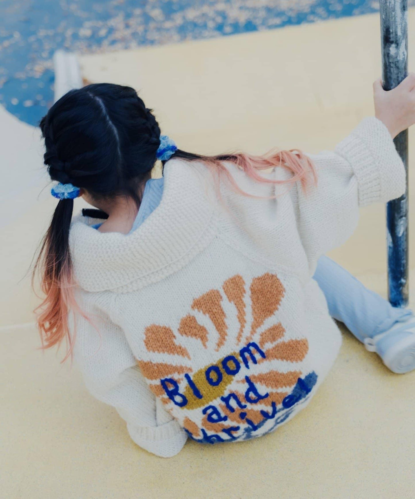 【S.L尺碼可選】花卉圖案手工針織兒童款