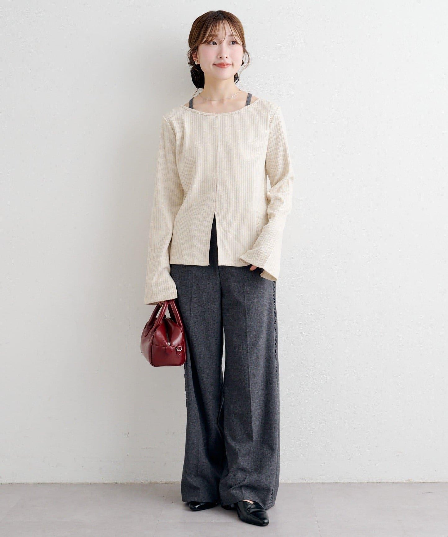 B 金銀絲羅紋開叉上衣