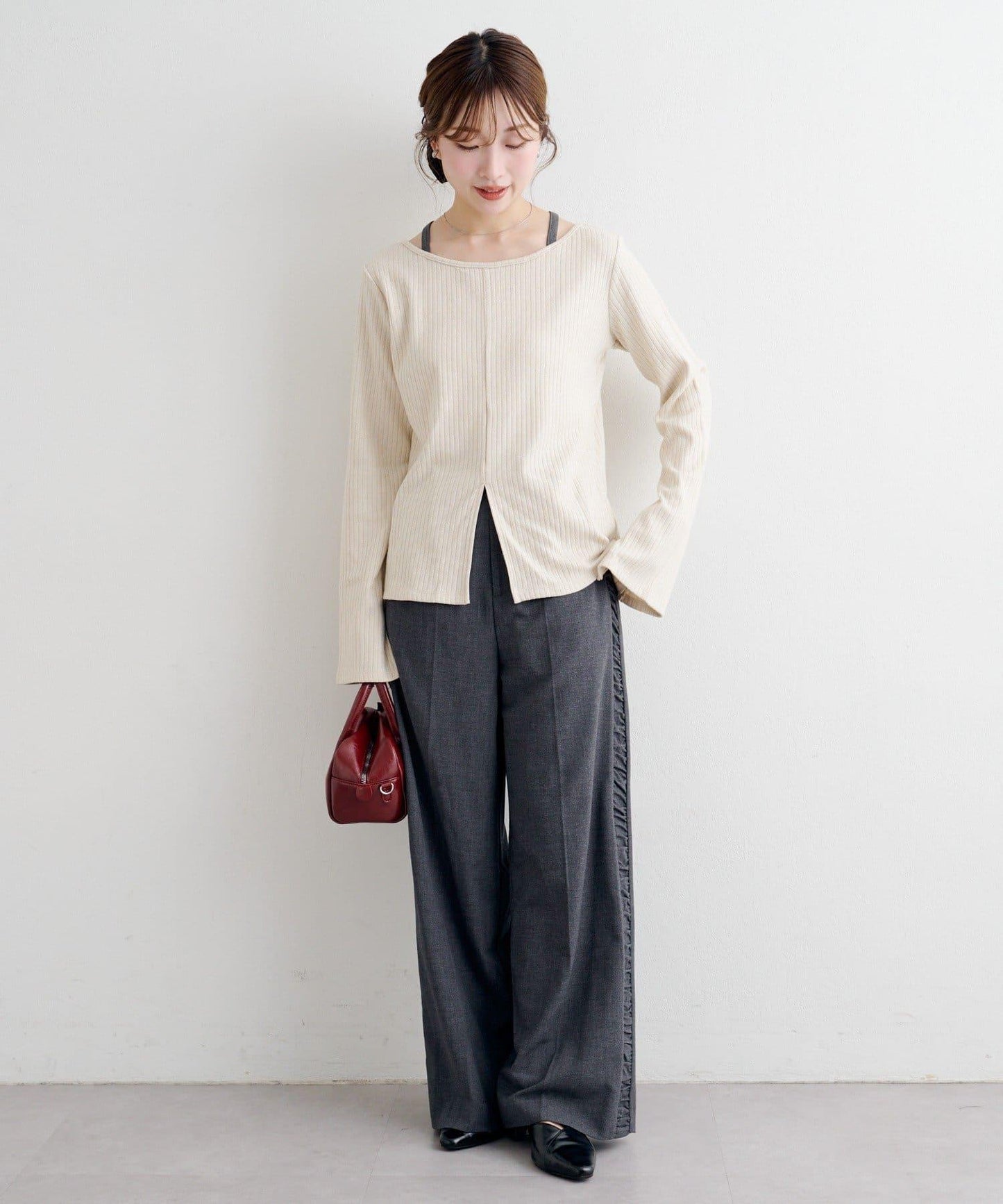 B 金銀絲羅紋開叉上衣