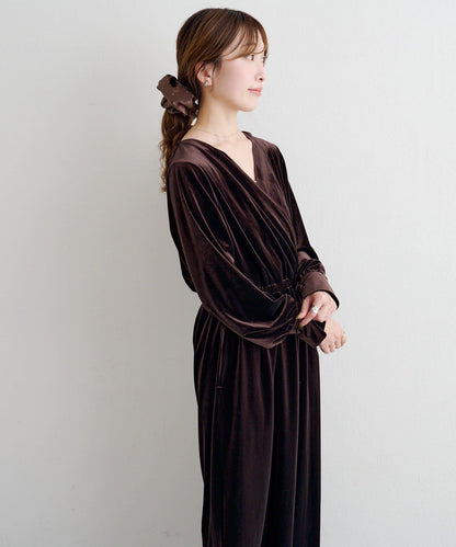 【2尺碼可選】B 天鵝絨2WAY連衣裙