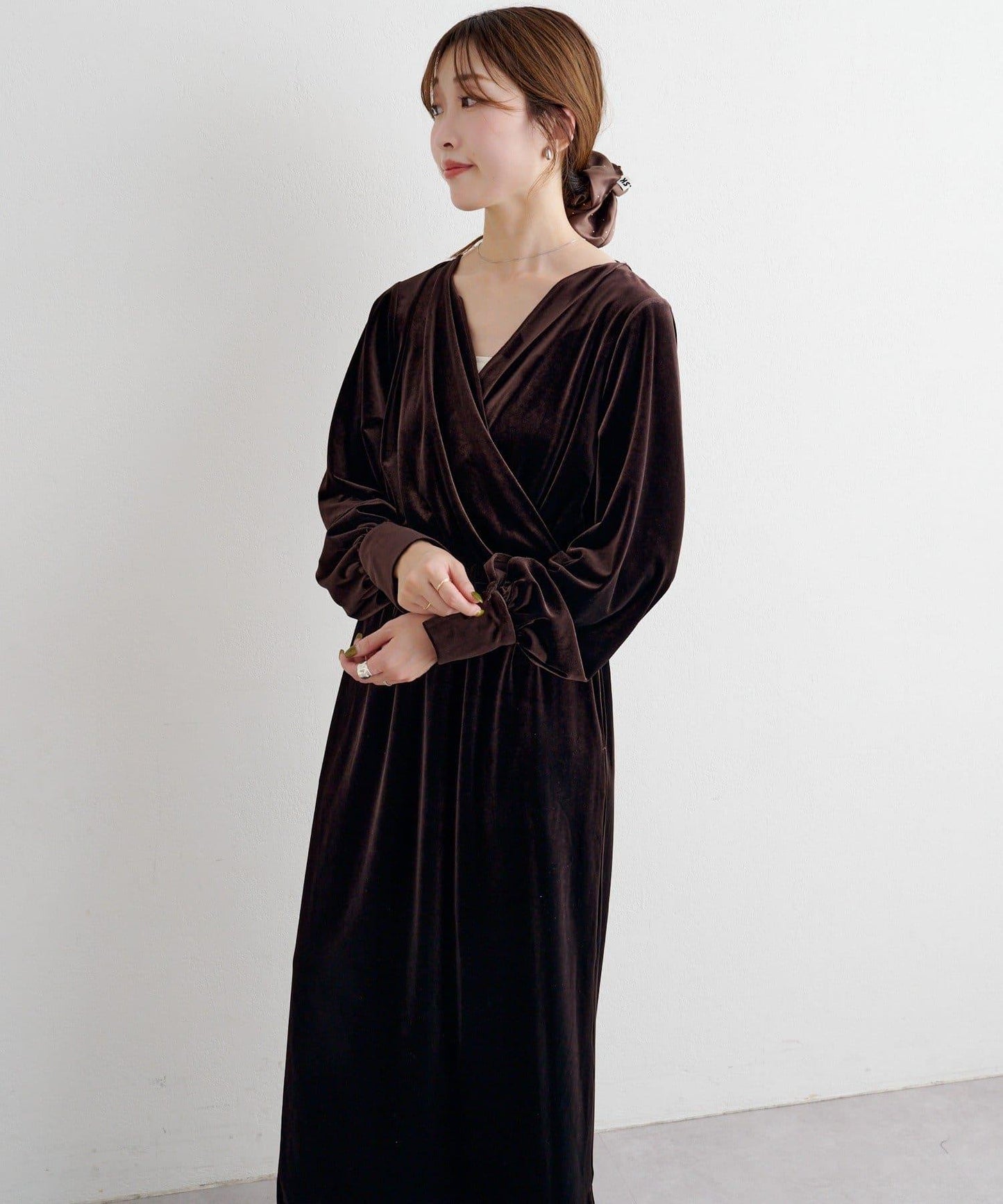 【2尺碼可選】B 天鵝絨2WAY連衣裙