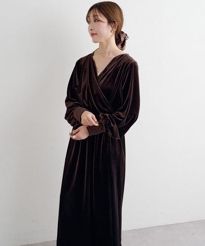 【2尺碼可選】B 天鵝絨2WAY連衣裙