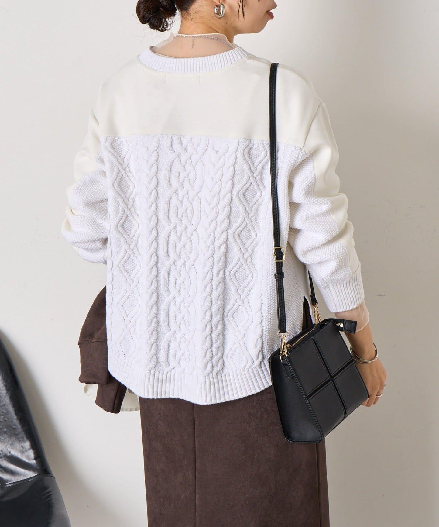 麻花針織套頭衫