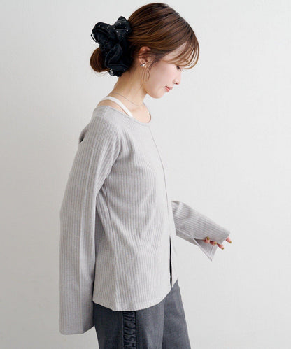 B 金銀絲羅紋開叉上衣