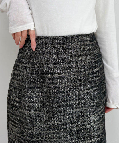 亮片粗花呢半身裙