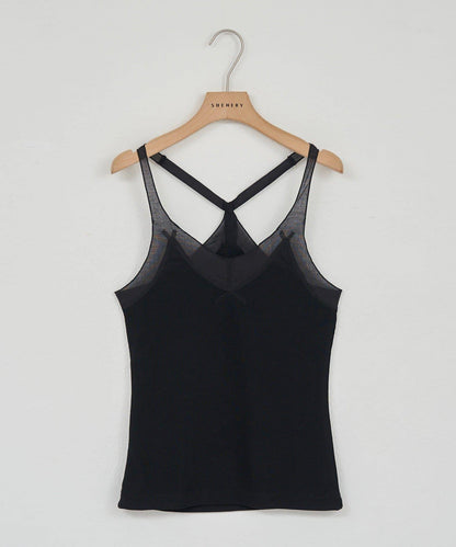 【26SS】透視拼接吊帶背心