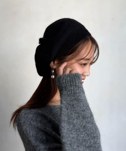 針織貝雷帽