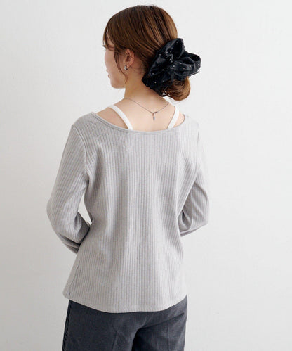 B 金銀絲羅紋開叉上衣