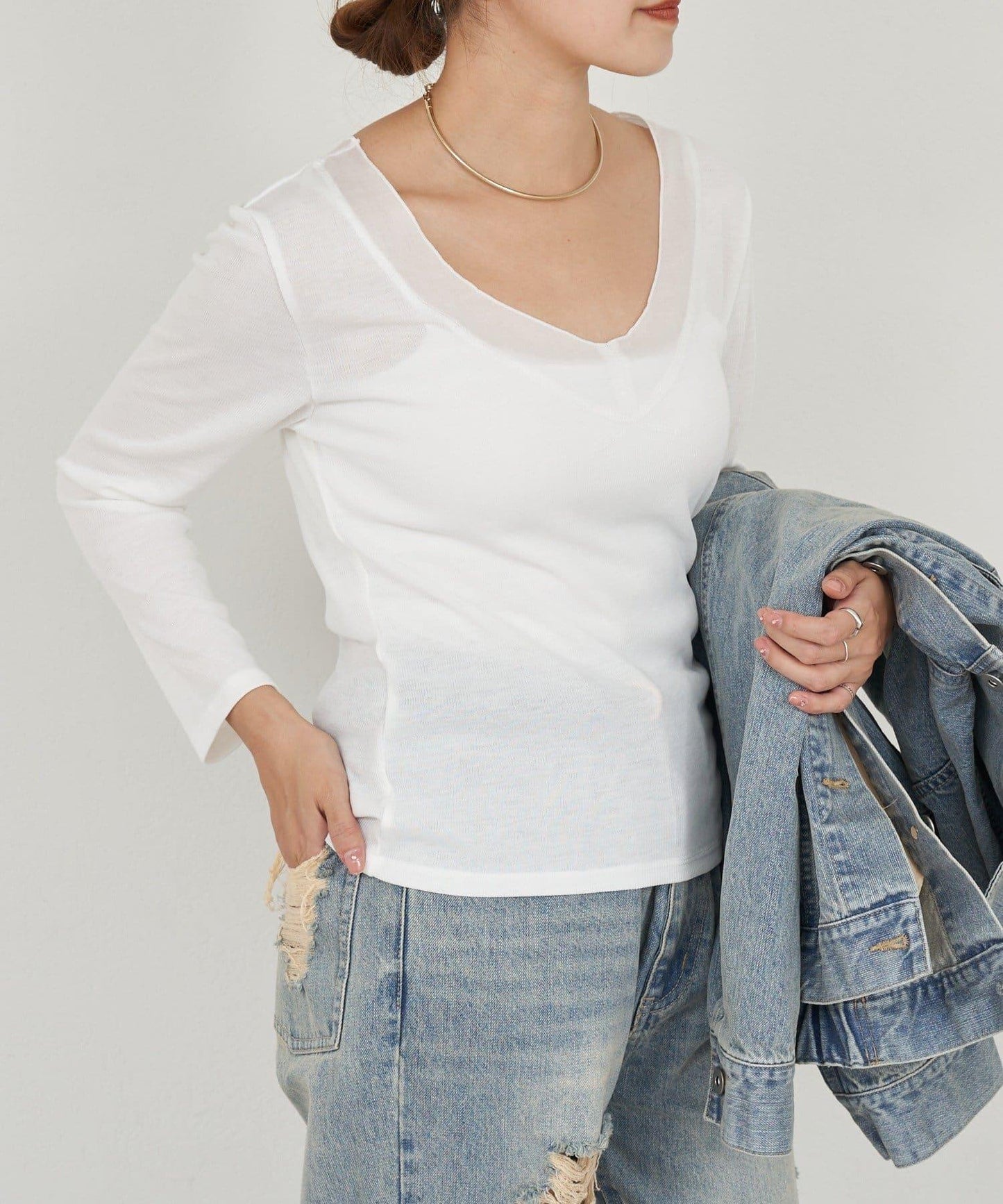 【26SS】透視拼接長袖T恤