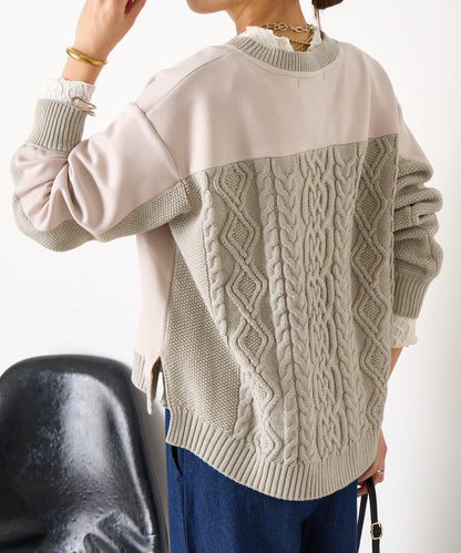 麻花針織套頭衫