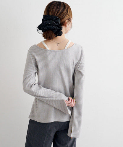 B 金銀絲羅紋開叉上衣