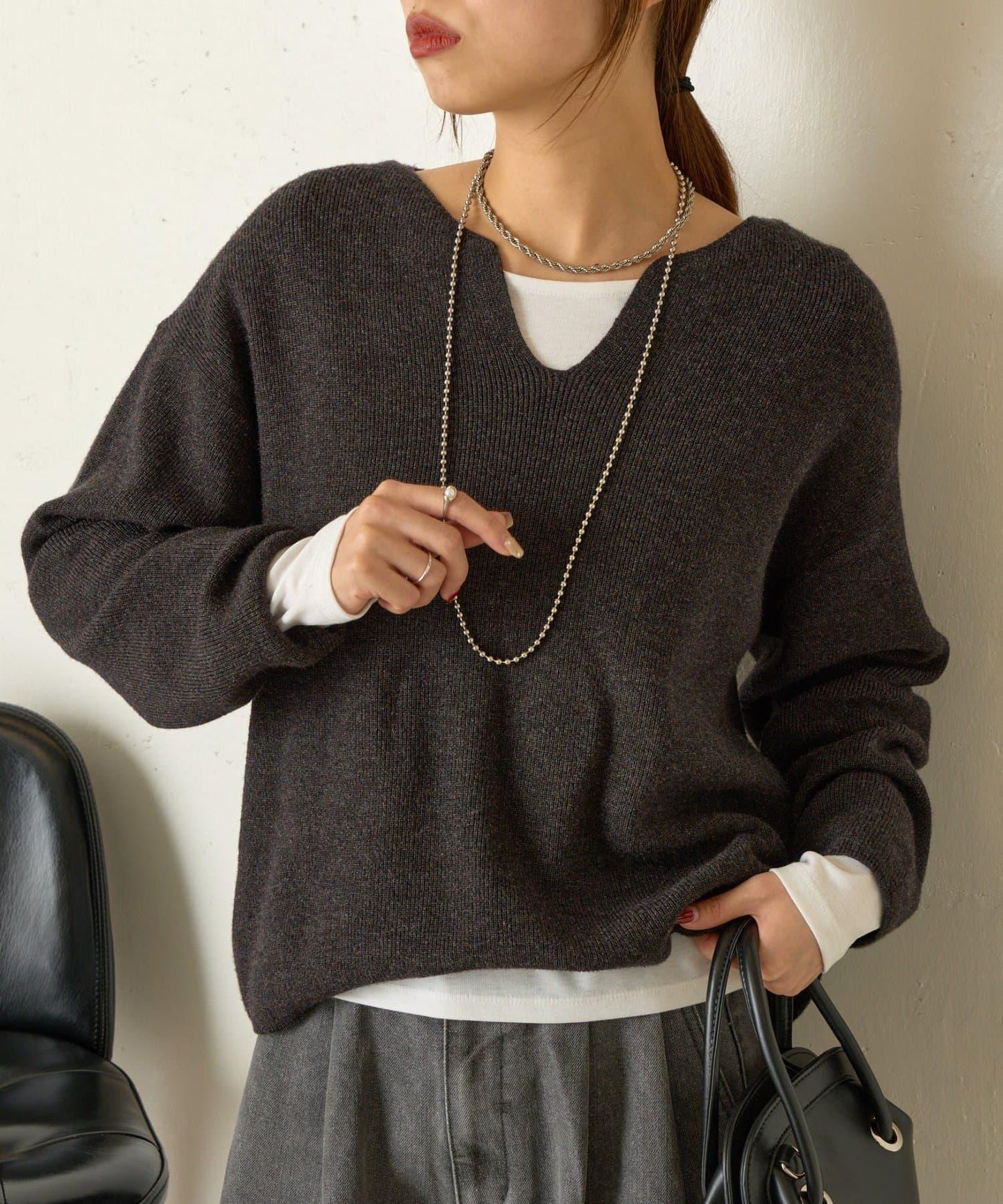 【非常適合疊穿 ぴらこ企畫 】背心疊穿款針織衫