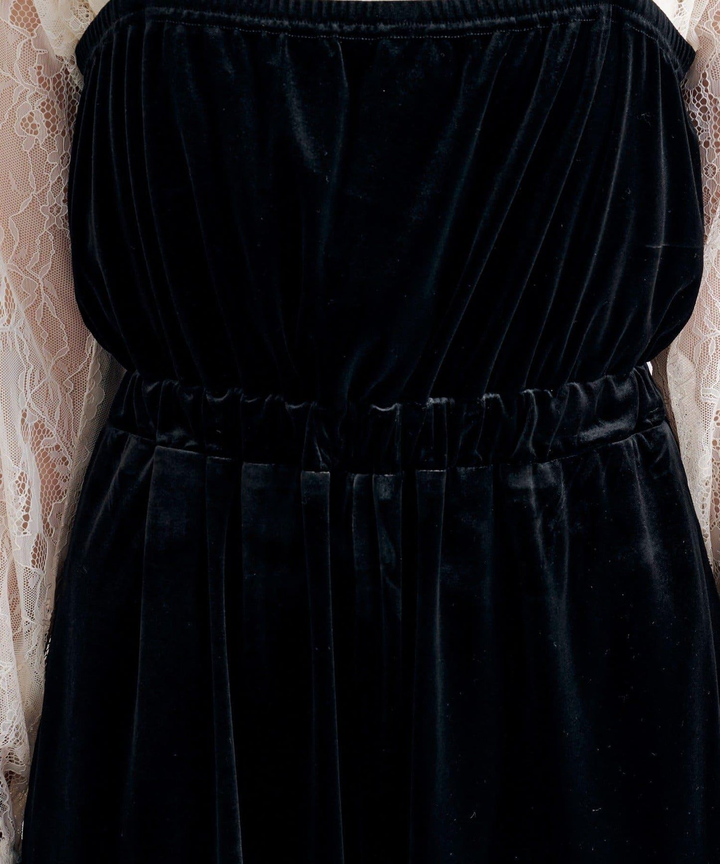 B 蕾絲上衣套裝天鵝絨連體褲