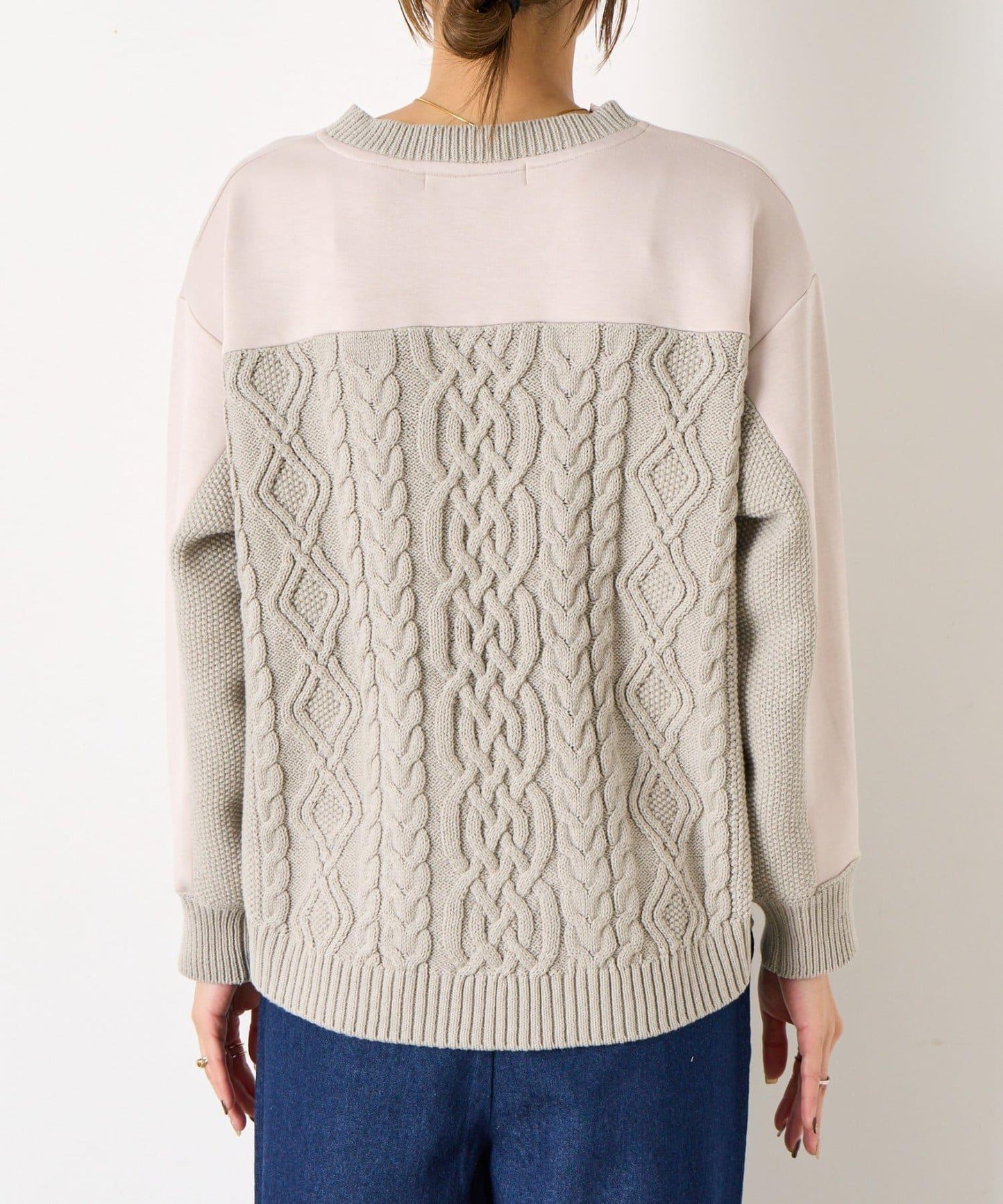 麻花針織套頭衫