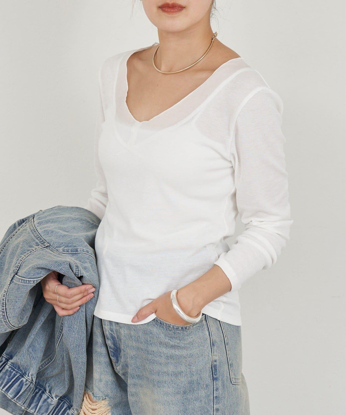 【26SS】透視拼接長袖T恤