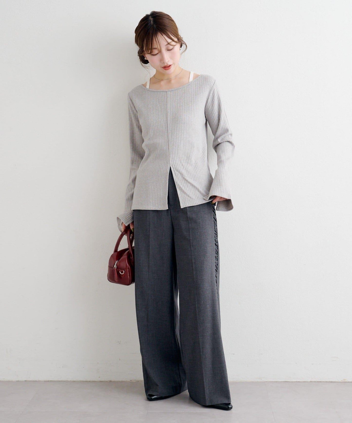 B 金銀絲羅紋開叉上衣