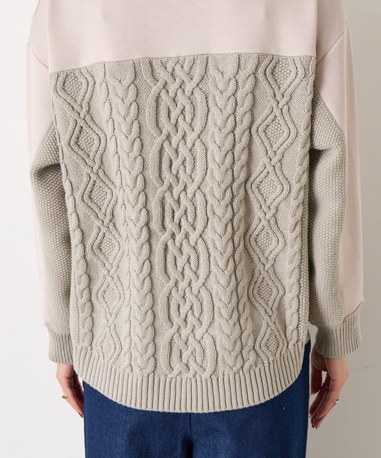 麻花針織套頭衫