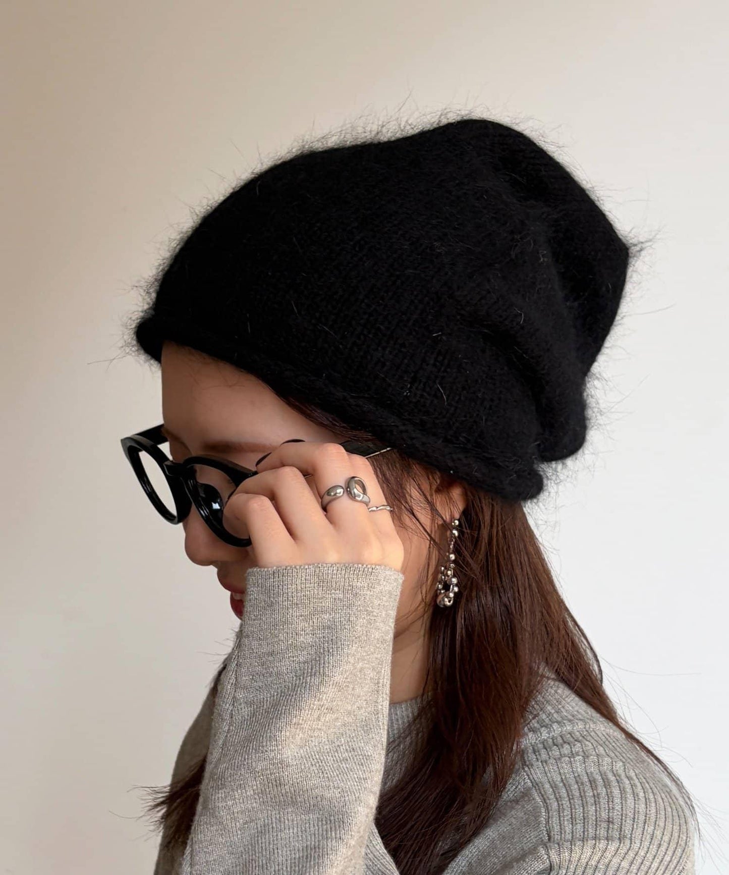 安哥拉羊毛針織帽