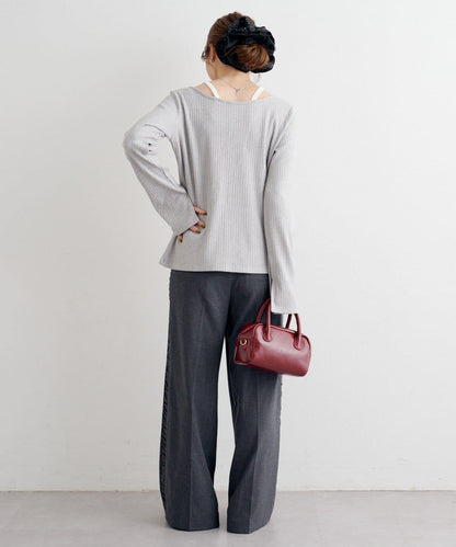 B 金銀絲羅紋開叉上衣