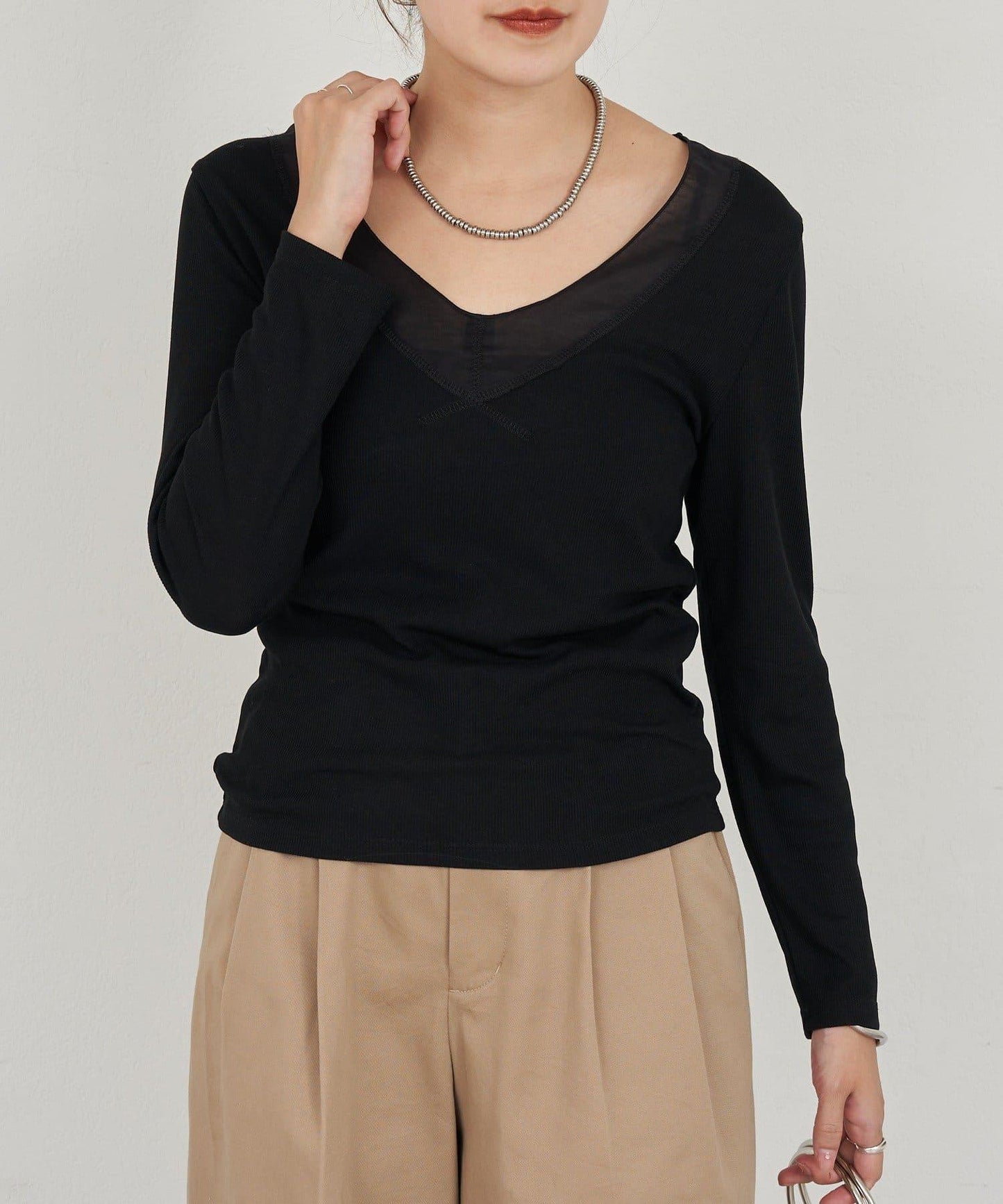 【26SS】透視拼接長袖T恤