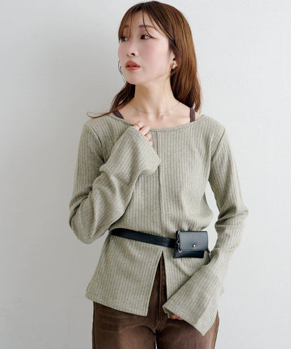 B 金銀絲羅紋開叉上衣