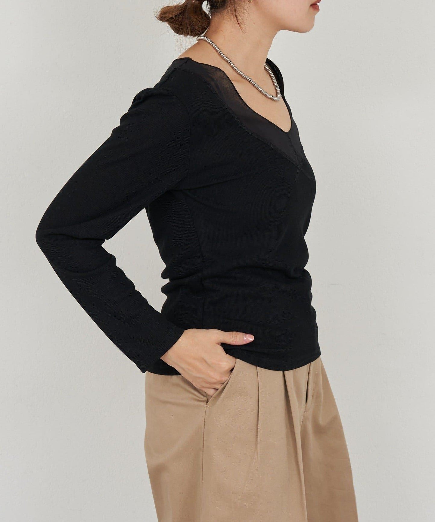 【26SS】透視拼接長袖T恤