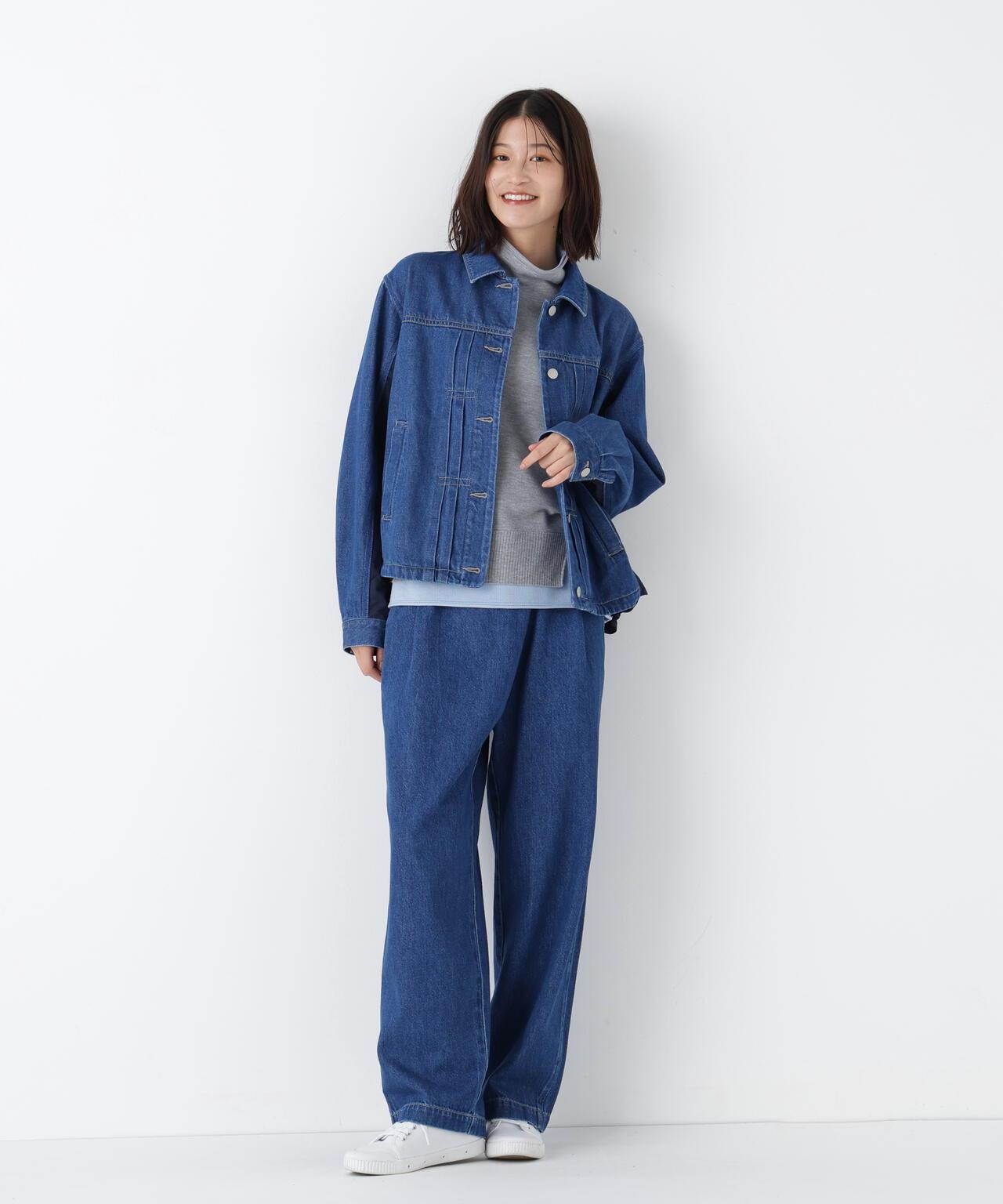 軟牛仔拼接夾克