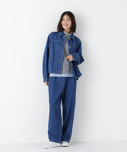 軟牛仔拼接夾克