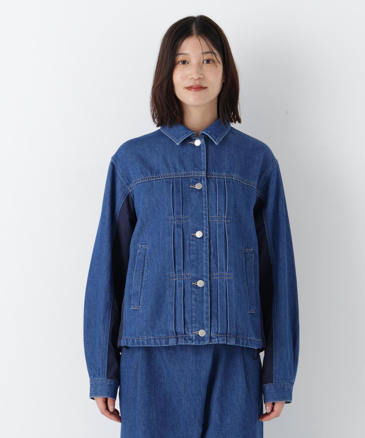 軟牛仔拼接夾克