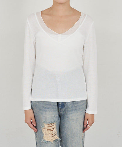 【26SS】透視拼接長袖T恤