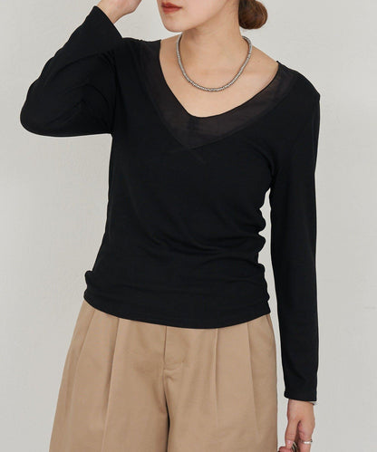 【26SS】透視拼接長袖T恤